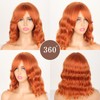 Copper Red Wavy Wig Short Curly Wavy Bob Wig with