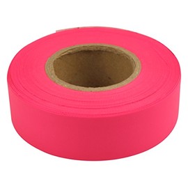 C.H. Hanson 17002 Glow Flagging Tape, Fluorescent Red, 4 mil, 150 ft