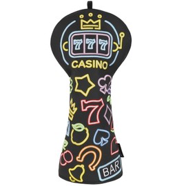 Golf Club Head covers for Driver 460CC DR #1 Elastic Closure Black PU Leather 777 Embroidery