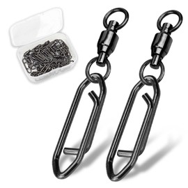 GRSECPO Fishing Swivels Ball Bearing Swivels, Size #0, 25pcs, Duty Brass & Stainless Steel Corrosion, Saltwater & Freshwater Fishing (Black)