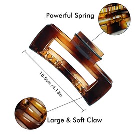 IHCEMIH Hair Clips 8 Pieces Large Claw Clips for Curls Long Fine Thin Hair Acrylic Plastic Non-Slip Large Strong Hold Hair Clips Styling Accessories for Women Girls Ladies