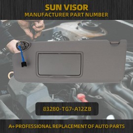 Dasbecan Left Driver Side Sun Visor Compatible with Honda Pilot 2017-2021 Honda Ridgeline 2018-2020 Replace 83280-TG7-A12ZB Sunvisor Replacement
