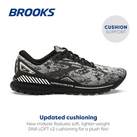 Brooks Women’s Adrenaline GTS 23 Supportive Running Shoe - White/Grey/Black - 11.5 Medium