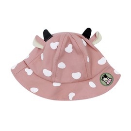 Cute Cow Kids Bucket Hats Cotton Wide Brim Fisherman Cap Sun UV Protection Hat for Toddler Girls Boys