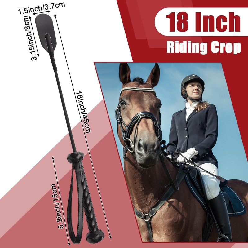 2 PCS Riding Crop for Horse, 18 Inch Horse Whip