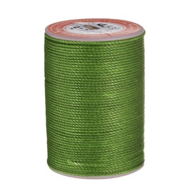 uxcell Round Leather Sewing Waxed Thread, 55m / 60 Yards Wax Polyester String, 0.8mm Waxed Stitching Cord for Leather Crafts, Bookbinding, Bracelets Braided, Grass Green