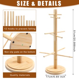 RimCereal Wooden Donut Stand 17.7 Inch Donut Tree Tower Stand Reusable Wooden Bagel Display Holder Serving for Graduation Party Birthday Wedding Baby Shower Farmhouse Dessert Table Decoration