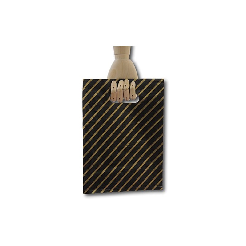 EPOSGEAR® Small Black and Gold Striped Gift Shop Boutique Punch