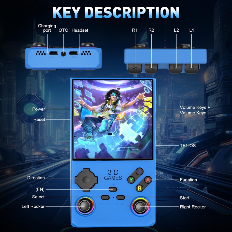 Hugawello V40 MAX handheld device, 40000 in 1 high-definition gaming