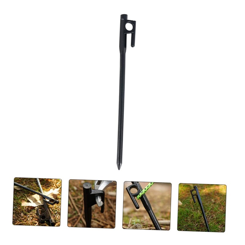 BIUDECO Strong Cast Iron Tent Nails 2pcs Camping Stakes for