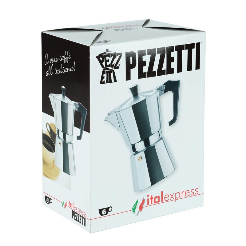 Pezzetti Italexpress 1362 Espresso Maker Glossy Aluminium for 6 Cups