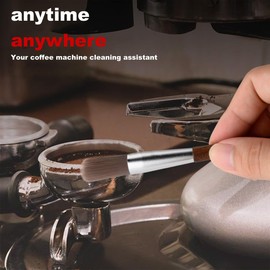 Odisu Coffee Grinder Brush, Espresso Maker/Machine Cleaner Tool with Lanyard for Barista, Coffee Cleaning Tool for Home Kitchen - Wood Handle, ZC1201-CFM01