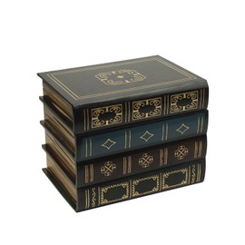 Jwinkumy Decorative Book Boxes, Wooden Vintage Storage Book Box, Antique Classic Decoration Box for Jewelrey or Prop, Gift for Kids & Friends