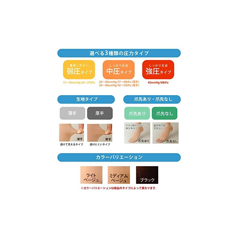 Medical Elastic Stockings Rex Fit Thin High Socks No Toe