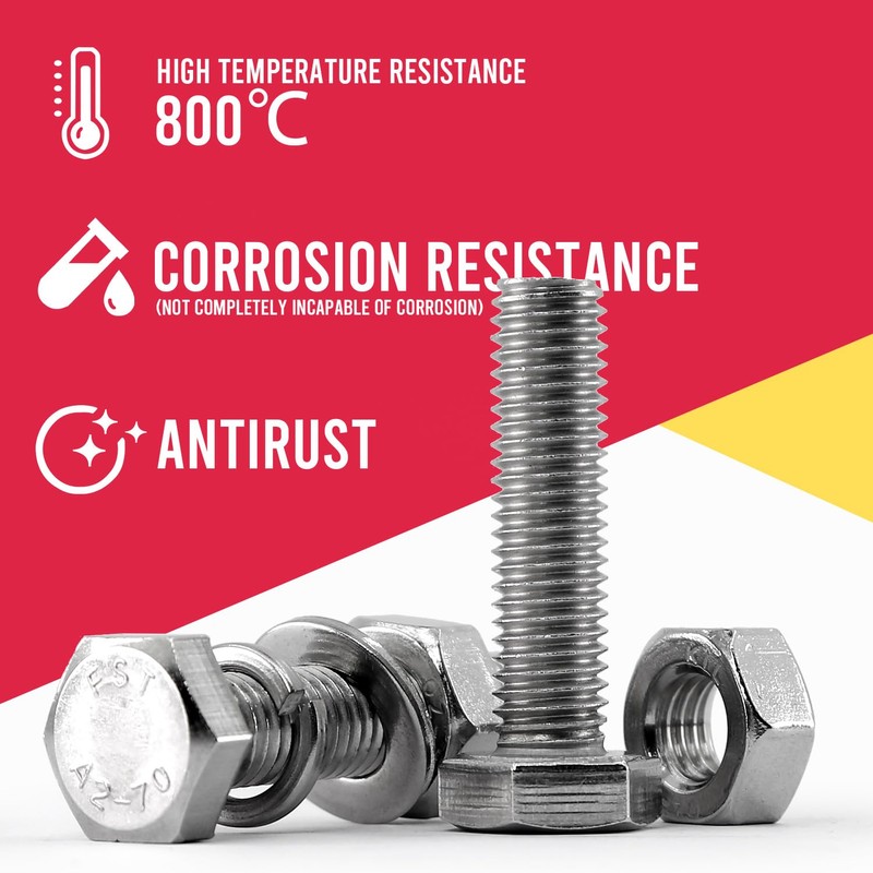YEEZET 1000pcs M4 M5 M6 Bolts and Nuts Washers Assortment