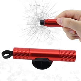 Compact Portable Seat Belt Cutter Emergency Hammer, Multi-Purpose Glass Breaker Car Essentials, Durable Red Car Safety Hammer, Car Safety Emergency Hammer Car, Emergency Hammerdex for Land and