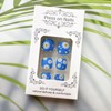 Blue Press on Toenails White Flower Fake Toenails Short Square