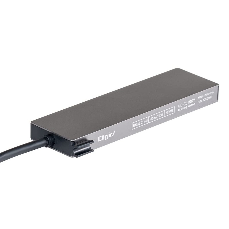 Nakabayashi Z8791 Digio2 PD Compatible, USB Type-C Aluminum Docking Station,
