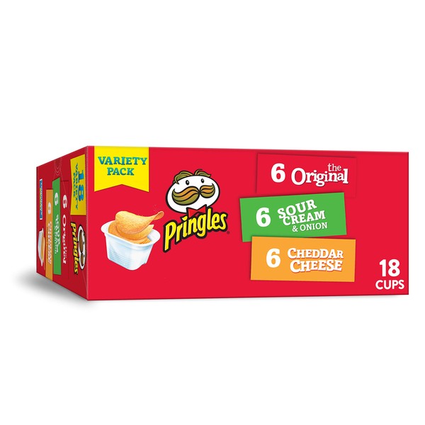 Pringles, Potato Crisps Chips, Variety Pack, 12.9oz Box (18 Count)