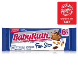 Baby Ruth Milk Chocolate Snack Tray, 6 Individually Wrapped Ferrero Candy Bars, 3.9 Ounce