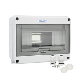 MOLLOM 8 Way Circuit Breaker MCB Distribution Protection Box with DIN Rail, IP65 Waterproof,for Indoor and Outdoor