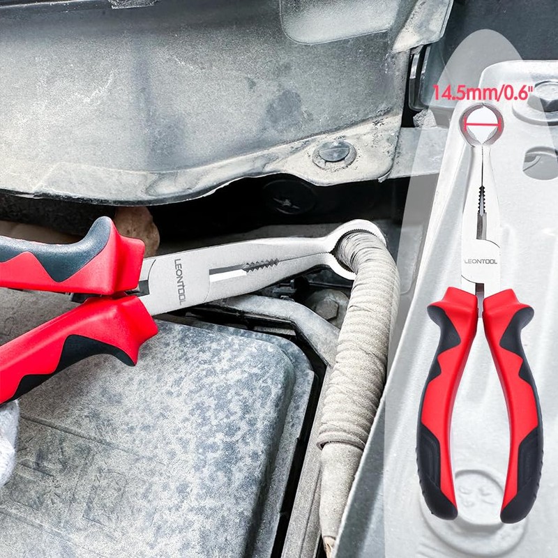 LEONTOOL Hose Grip Pliers 8" Offset Spark Plug Boot Removal
