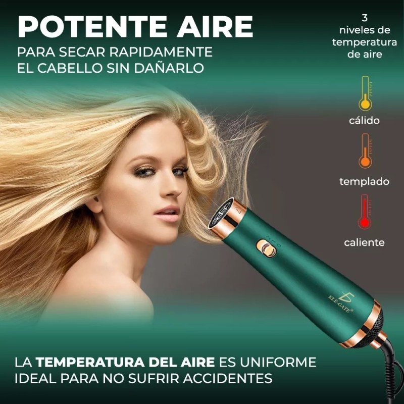 Ele-Gate Secador De Pelo Y Cepillo Alisador Multifuncional 3 En