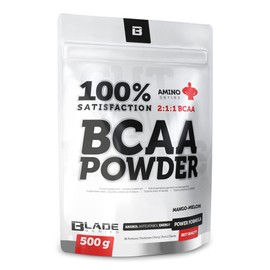 BLADE Series 100% BCAA Powder + Glutamine 500g - Amino Acids Complex BCAA Glutamine - BCAA Amino Acids Powder Whey Protein Powder - Mango Melon Flavour
