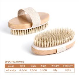 wilcractk Trockenbürste Körperbürste Massagebürste aus Holzgriff – Für Hautpflege, sanfte Reinigung und Hautverfeinerung