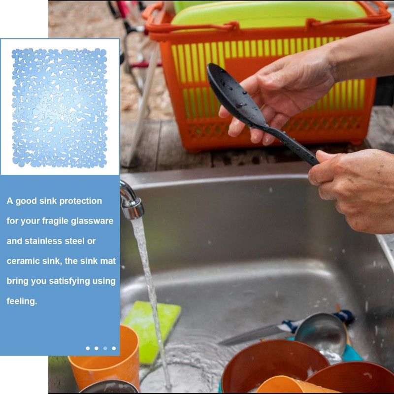 GLEAVI Kitchen Mat Sink Mat Chopsticks Support Simple Pvc Kitchen