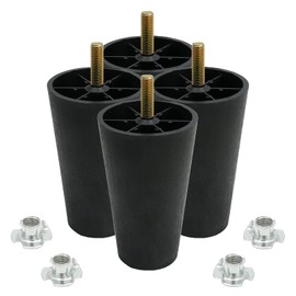 Murtenze 4Pcs 5 inch Sofa Legs, Round Tapered Plastic Couch Legs Replacement Furniture Legs with M8 Hanger Bolts for Chair Sofa Dresser Cabinet Loveseats Ottoman Bed