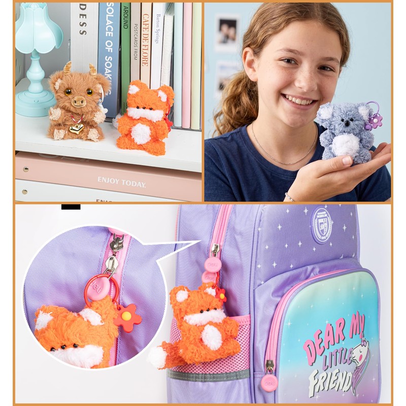 Fluffy Pipe Cleaner Craft Kits, 4-Pack DIY Plush Animal Keychain