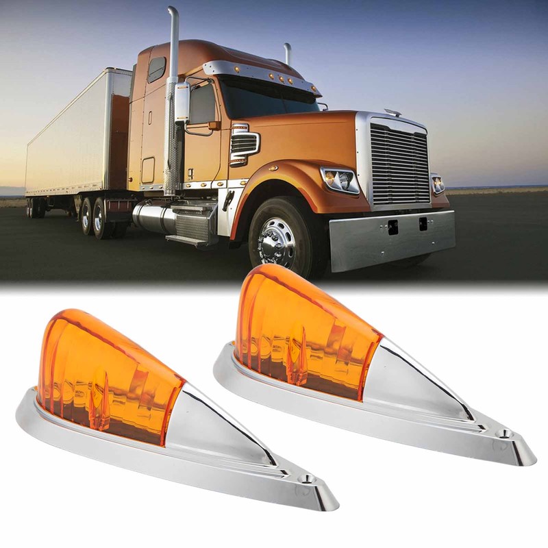 12V 24V 5 Pcs Amber Cab Roof Marker Lights Waterproof