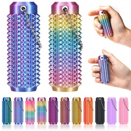 Little Ouchies Fidget 3D Printed Keychain Sensory Toy Spiky Grippie Stim Keychain for Anxiety Relief Positive, Novelty Gifts for Friends Office Workers (MINI+Red Blue)