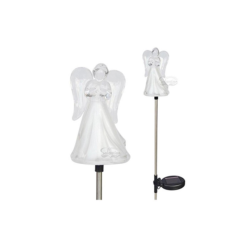 Solar Wholesale 1053-2 A Set of Two Frosty Praying Angels
