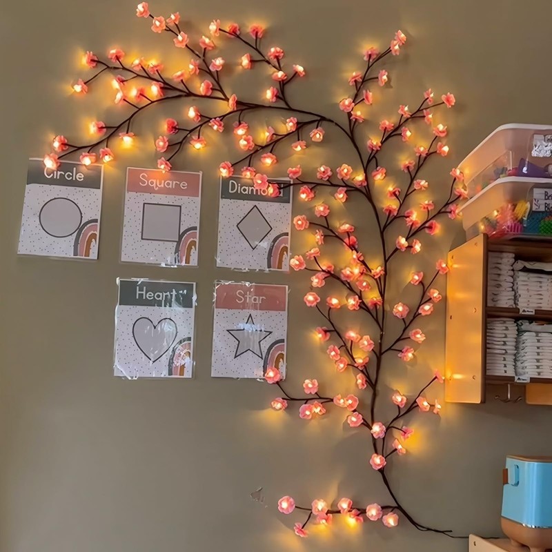 Cherry Blossom Tree Branch Lights for Wall,Cherry Enchanted Willow Vine