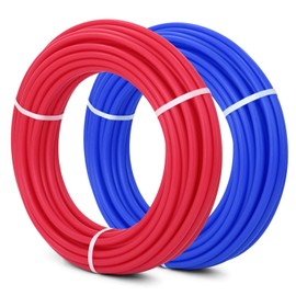 VEVOR 2 Rolls of 1/2" x 100ft, Non-Oxygen Barrier Flexible Pipe Tubing, Red&Blue for Hydronic Radiant Heat Floor EVOH, Water Plumbing Applications with Cutter