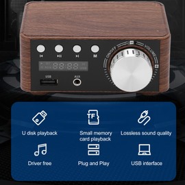 Zerodis Sound Amplifier Audio Amplifier Stereo Audio Amplifier with USB Input Stylish 3.5mm Headphone Output for Speaker Home Stereo System