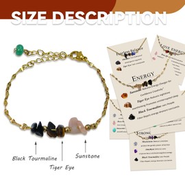 ShF1djx Healing Crystal Beaded Adjustable Bracelets unique gifts for mom，Natural Crystal jewelry and healing stones new beginnings gifts for women