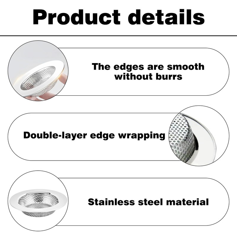 4PCS kitchen sink strainer, sink drain strainer, stainless steel sink