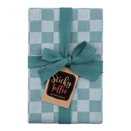 100% Cotton Tea Towel - Blue Aqua Chequered Pattern, Pack of 6 | Kitchen Towel Set | Absorbent, Strong, Quick Dry & Machine Washable | for Home Decor & Bathroom Accessories