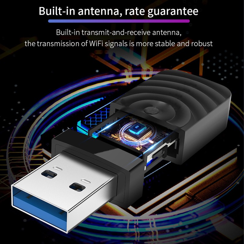 WiFi Adapter Wireless Dual Band 5.8G/2.4G 1300M Mini USB Network