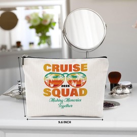 Cruise Vacation 2025 Cosmetic Bag Girls Trip Gifts Favors, Friends Family Memories Cruise Gifts Makeup Bag, Beach Gifts Weekend Bag, Friendship Gifts for Women Girls, Summer Cruise Beach Survival Kit