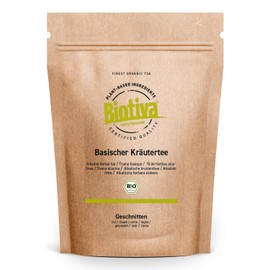 Basic Tea (Herbal Balance Blend) Organic 100 g - Basic Herbal Tea with Nettle Melissa Peppermint Dandelion - Mild Harmonious - Bottled and Controlled in Germany Biotiva