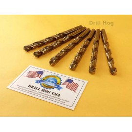 Drill Hog® 13/32" Cobalt Drill Bits 13/32 Bit M42 6 Pack Lifetime Warranty