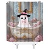 ZRUWUA Halloween Ghost Shower Curtain Funny Spooky Take a Bath