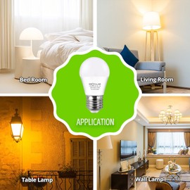 25 Watt Equivalent Light Bulbs, A15 LED Light 3W E26 Base 2700K Warm White Low watt Light Bulbs,Nightstand Light Bulb, Table Lamp Bulb, 4 Pack