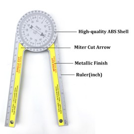 Miter Saw Protractor with Measuring Scales 360° Protractor Portable Miter Saw Protractor Inside Outside Miter Angle Finder for Most Building Trades