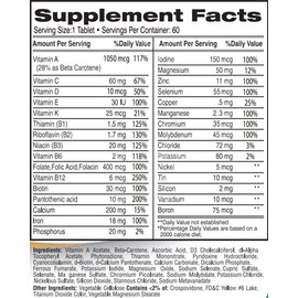 Greenfield Nutritions Halal Multivitamins for Women and Men - 60 Gelatin Free Multivitamin Tablets with 27+ Vitamin Minerals, A, B12, C, D3, Iron and Zinc - Supports Immunity Bone and Overall Health