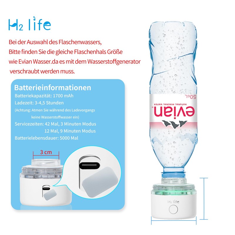H2 Life Hydrogen Water Generator SPE PEM Technology, Water Ioniser,